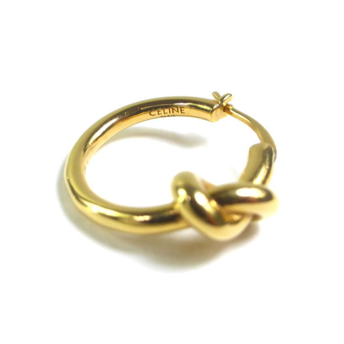 CELINE ノットスモールフープピアス CELINE◇ノット スモール フープ ピアス gold【送料関税込