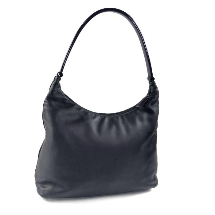 『美品』PRADA(プラダ)ハンドバッグ 肩掛け PRADA（プラダ） プラハンドル レザー ハーフムーン 肩掛け