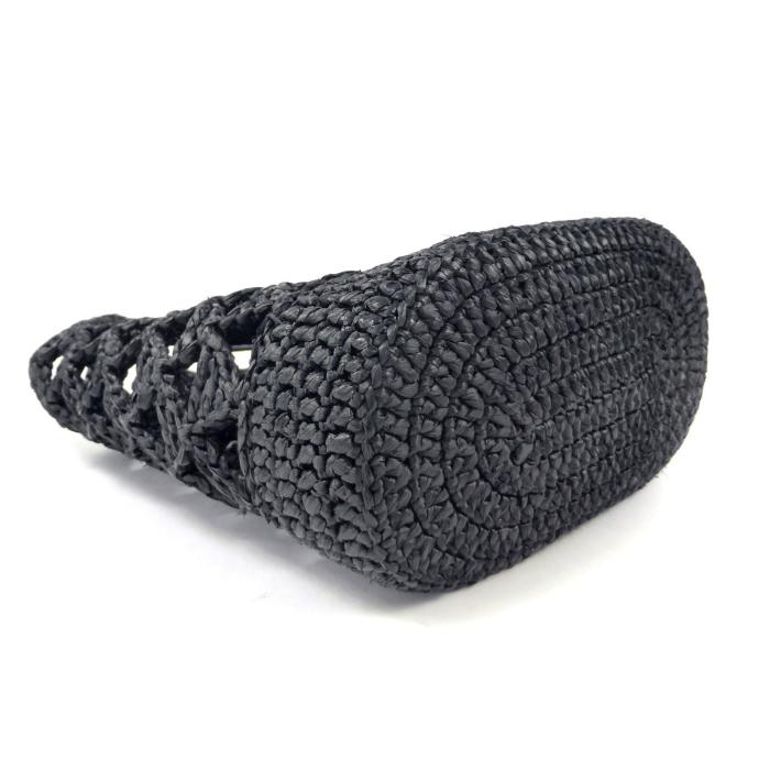 PRADA プラダ （PRADA） クロシェ ラフィア トライアングルロゴ