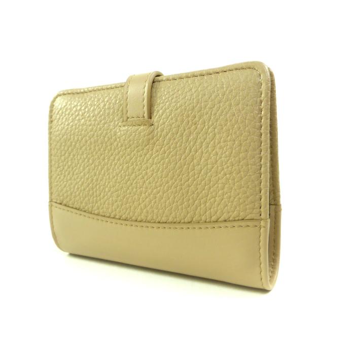 【未使用品】miumiuロゴ レザー 二つ折り財布 5MV204 新品同様 miu ミュウミュウ （MIUMIU） ロゴ レザー コンパクト 二つ折り