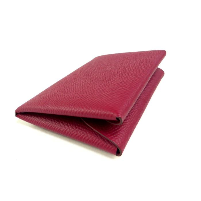 新古品 エルメス  カルヴィ デュオ カードケース パスケース 名刺入れ ケース コンパクト財布 グラファイト ヴォーエプソン H083035CK HERMES（エルメス） （新品・未使用品）エルメス カルヴィ デュオ