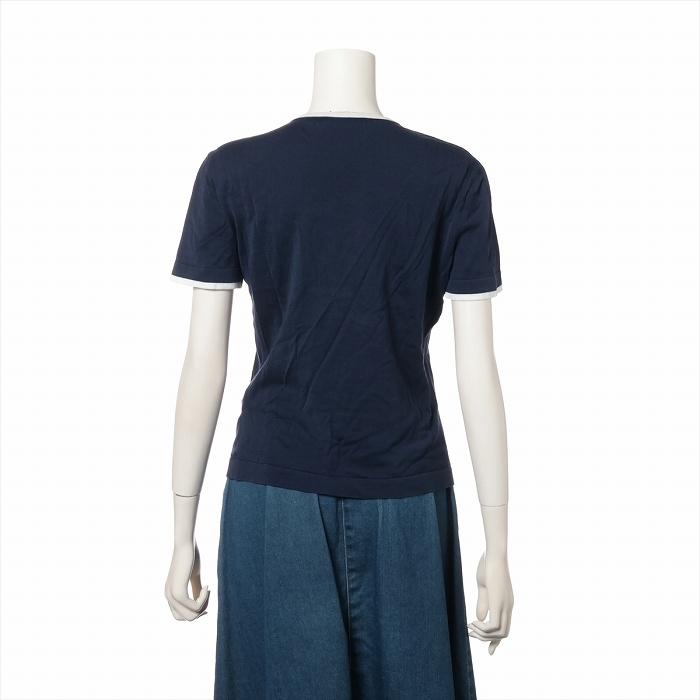 CHANEL（シャネル） 半袖 ニット トップス ネイビー ＃42 ウェア（中古