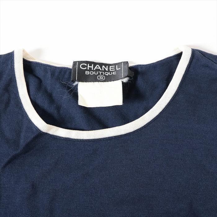 CHANEL（シャネル） 半袖 ニット トップス ネイビー ＃42 ウェア（中古