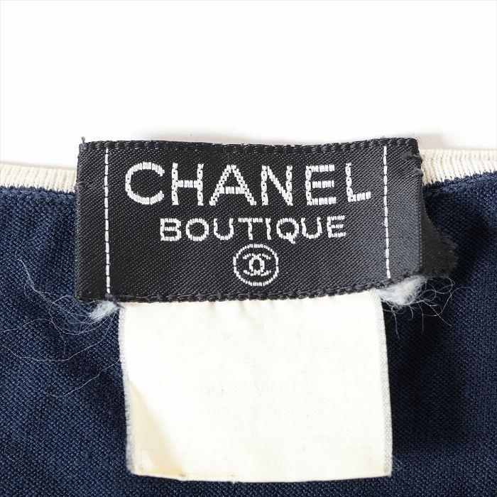 CHANEL（シャネル） 半袖 ニット トップス ネイビー ＃42 ウェア（中古