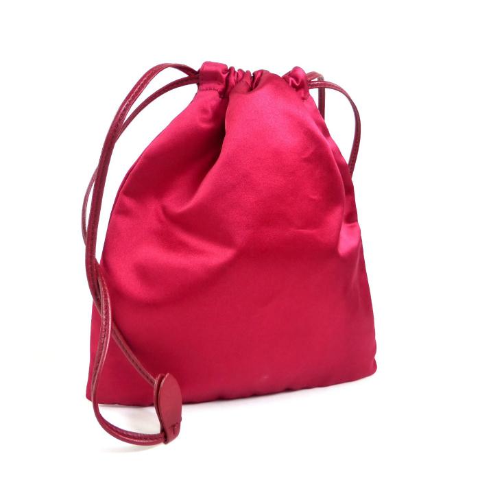 ミュウミュウmiumiuシルクサテン巾着ポーチバッグポシェットプラダ miu miu（ミュウミュウ） シルクサテン 巾着 ポーチ ミニバッグ 5NG010