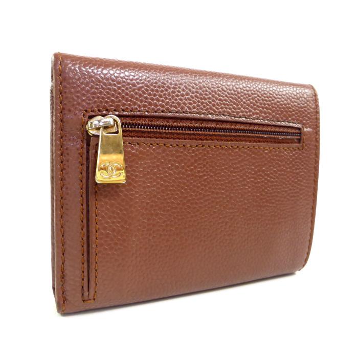 CHANEL シャネル （CHANEL） キャビアスキン ココマーク コンパクト 三  