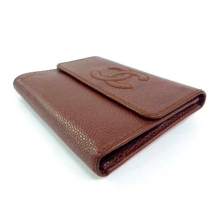 CHANEL シャネル （CHANEL） キャビアスキン ココマーク コンパクト 三  