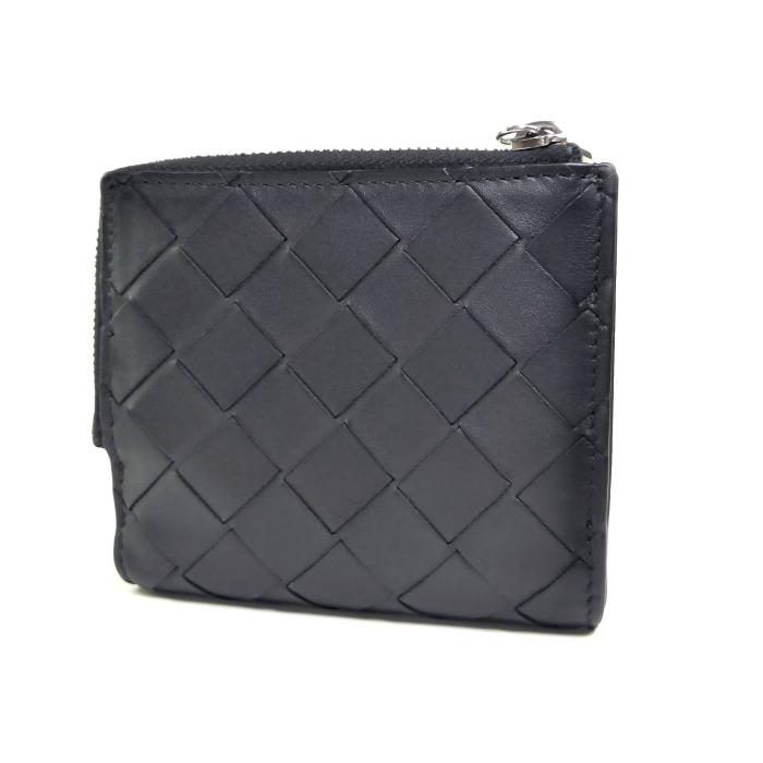 ボッテガヴェネタ　二つ折り財布　イントレチャート　シボ革　レザー切替モデル　美品 BOTTEGA VENETA】ボッテガヴェネタ『ミディアム イントレ