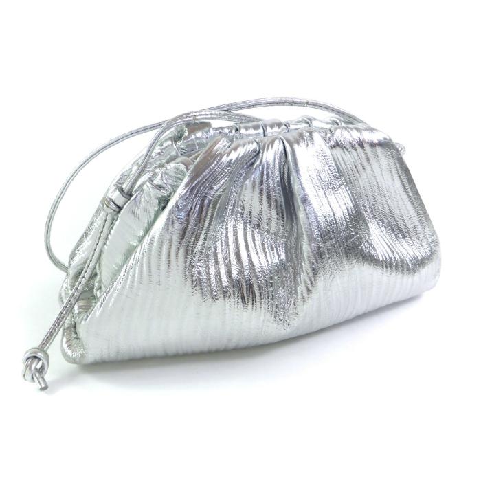 美品】BOTTEGA VENETA ミニ ザ・ポーチ シルバー ボッテガ ヴェネタ 
