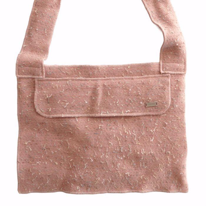 シャネル （CHANEL） ウール×ポリエステル ニット ショルダーバッグ ポーチ ピンク 99A P14314（中古）の画像