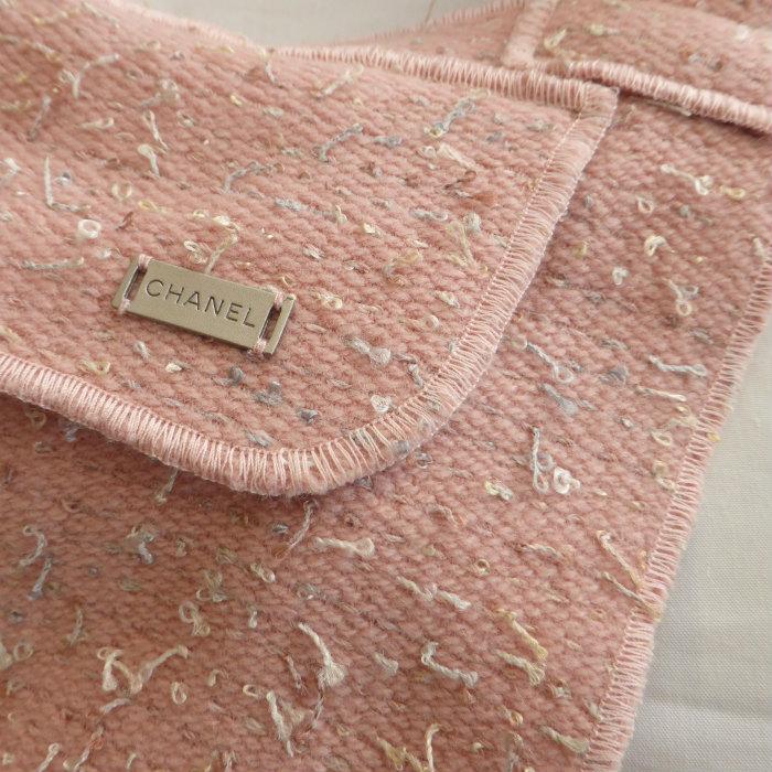 シャネル （CHANEL） ウール×ポリエステル ニット ショルダーバッグ ポーチ ピンク 99A P14314（中古）の画像