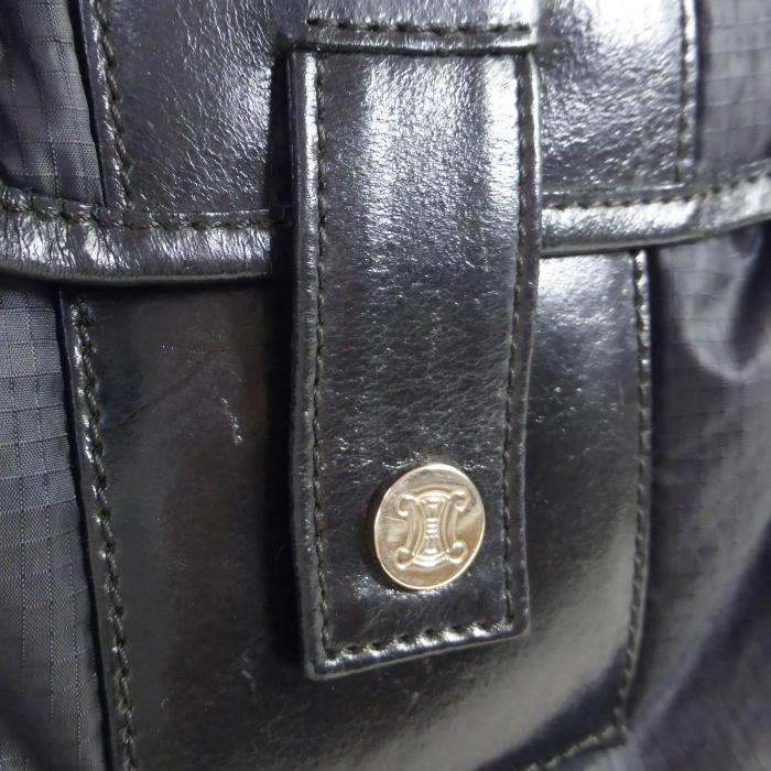 CELINE（セリーヌ） マカダム ナイロン ショルダー バッグ ブラック