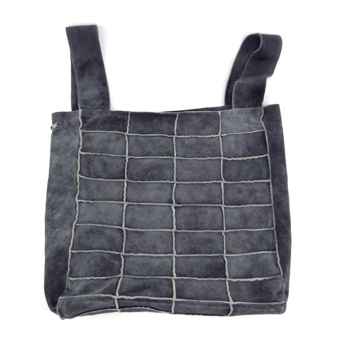 CHANEL（シャネル） チョコバー スエード トート バッグ グレー系