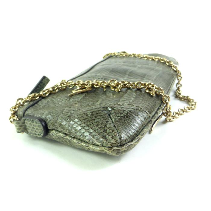 グッチ （GUCCI） パイソン アクセサリーポーチ ロゴ チャーム