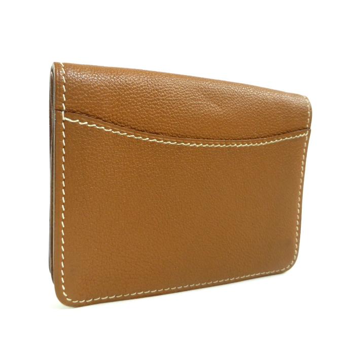 ⭐︎HERMES⭐︎ ドゴン　カードケース　ゴールド　ブラウン　名刺入れ　□L Dogon エルメス （HERMES） ドゴン カードケース 名刺入れ □L刻