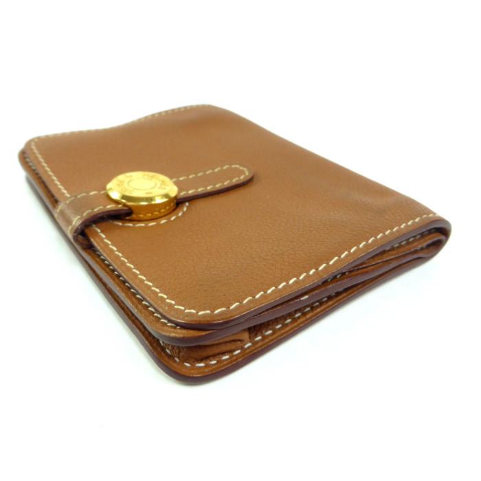 ⭐︎HERMES⭐︎ ドゴン　カードケース　ゴールド　ブラウン　名刺入れ　□L Dogon エルメス （HERMES） ドゴン カードケース 名刺入れ □L刻