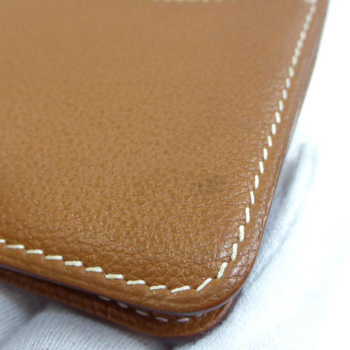 ⭐︎HERMES⭐︎ ドゴン　カードケース　ゴールド　ブラウン　名刺入れ　□L Dogon エルメス （HERMES） ドゴン カードケース 名刺入れ □L刻