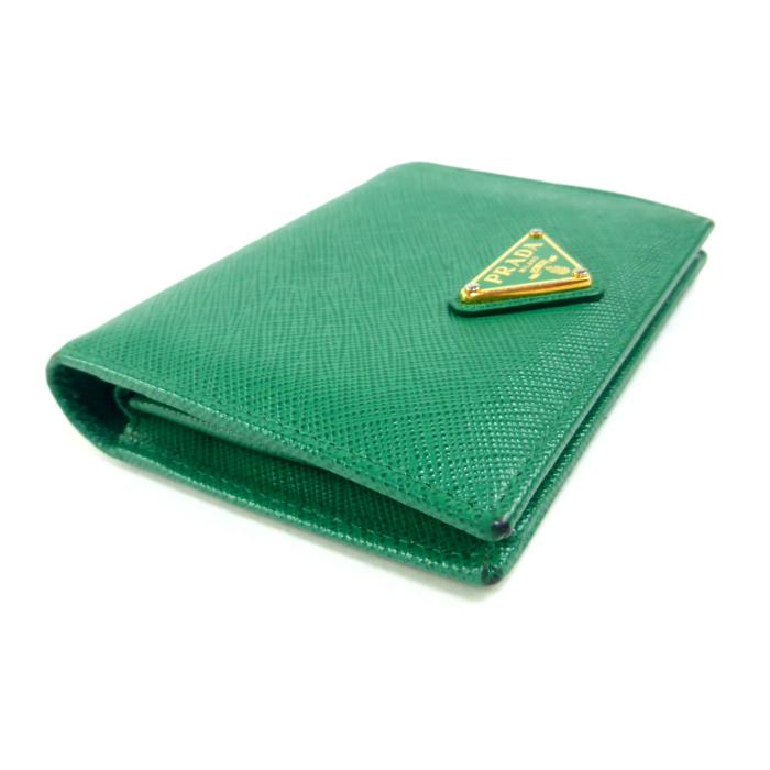 PRADA プラダ サフィアーノトライアングル 財布 黄緑 ウォレット SAFFIANO（PRADA） プラダ （PRADA） サフィアーノ トライアングル