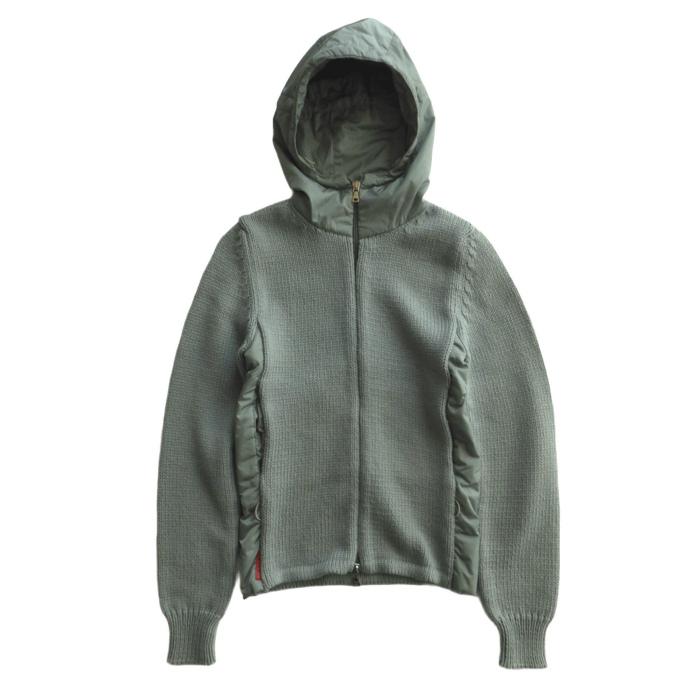 PRADA（プラダ） プラダスポーツ ニット ジップアップ フーディ 36