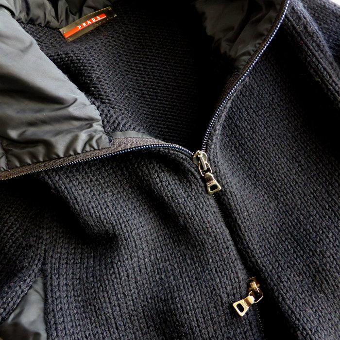 PRADA（プラダ） プラダスポーツ ニット ジップアップ フーディ 36