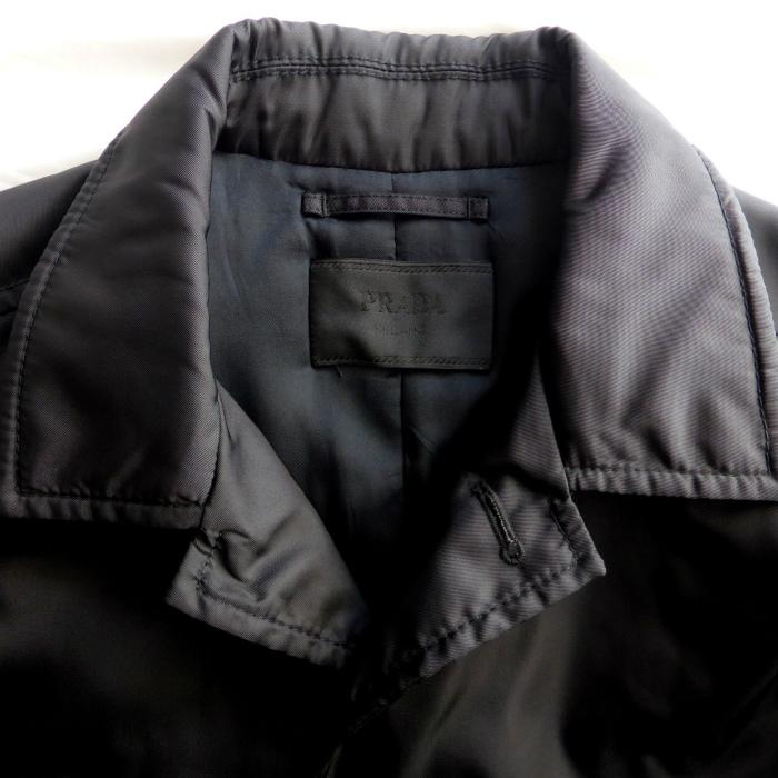 プラダ （PRADA） ナイロン パテッド ステンカラー コート アウター 中綿 44 ブラック UGW616 ウェア メンズ（中古）_2