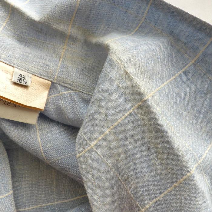 HERMES（エルメス） リネン シャツ イタリアンカラー オープンカラー