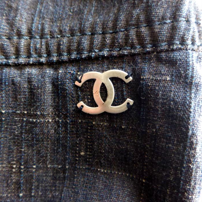 CHANEL（シャネル） デニム シャンブレー ラップ スカート コットン 