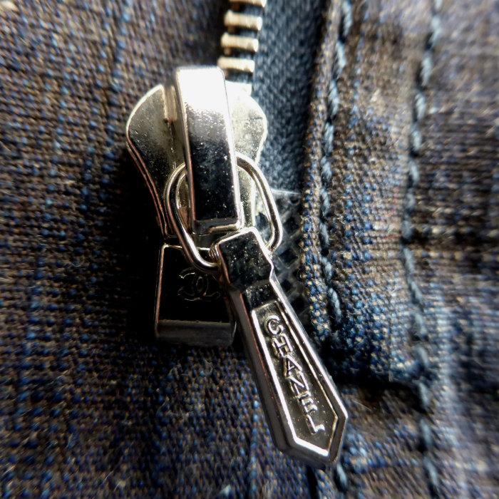 CHANEL（シャネル） デニム シャンブレー ラップ スカート コットン 