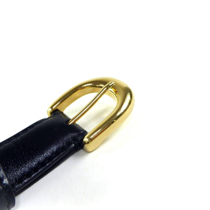 セリーヌ （CELINE） Elegant 7 UNIFORM レザー ベルト 4BAIA 3A01 ブラック×GO金具 ＃90（新品）の画像