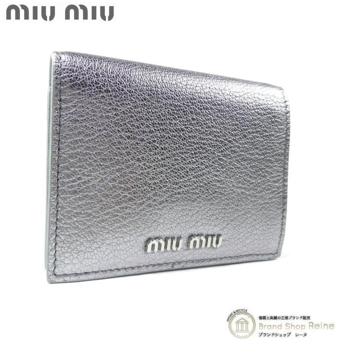 miu ミュウミュウ （MIUMIU） マドラスレザー コンパクト 二つ折り  