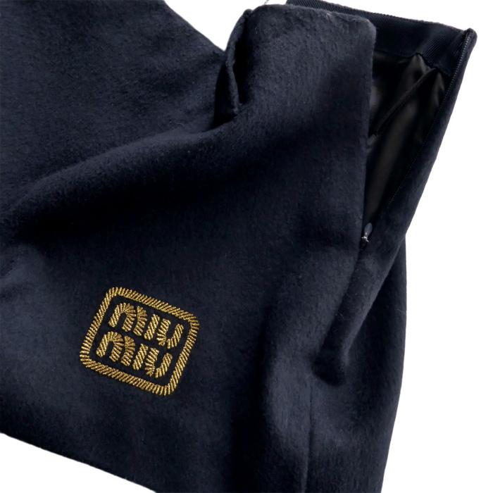 miu miu（ミュウミュウ） ウール カシミア メルトン ベロア スカート