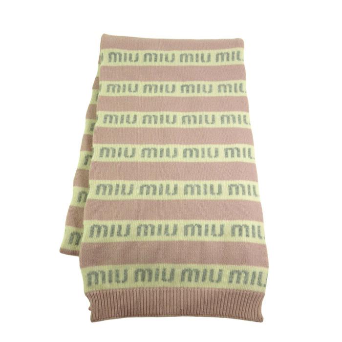 miu miu（ミュウミュウ） （MIUMIU）ロゴ ウール カシミア マフラー