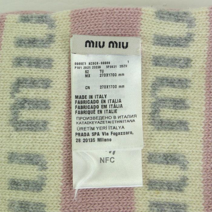 miu miu（ミュウミュウ） （MIUMIU）ロゴ ウール カシミア マフラー