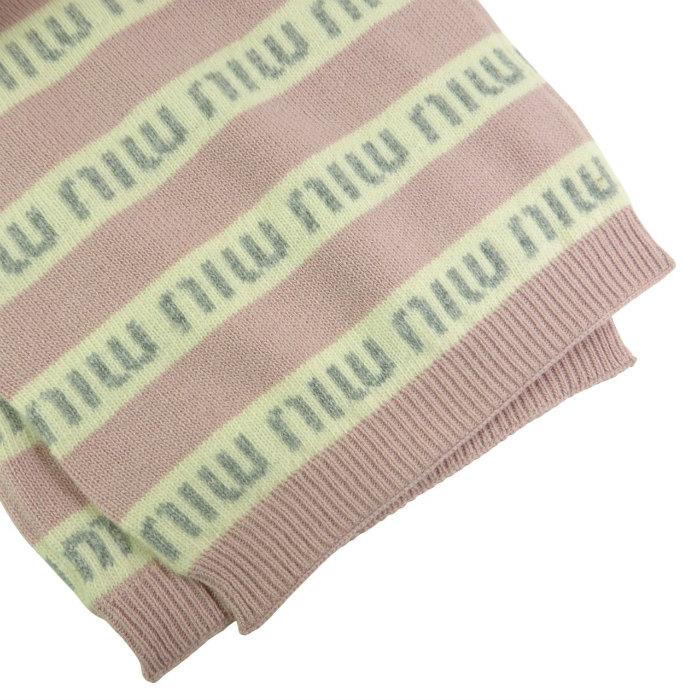 miu miu（ミュウミュウ） （MIUMIU）ロゴ ウール カシミア マフラー