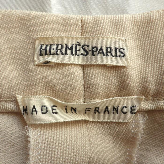HERMES（エルメス） ウール スラックス パンツ レザー ジップ 36