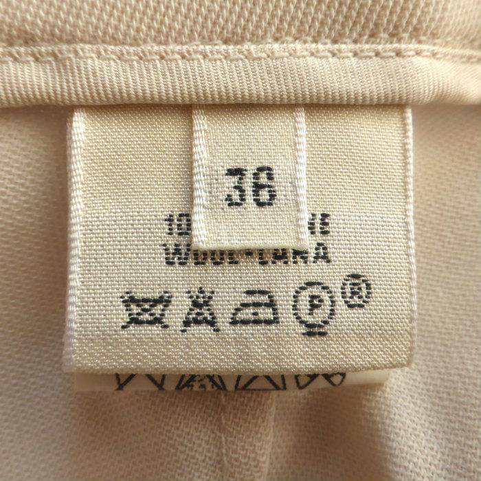 HERMES（エルメス） ウール スラックス パンツ レザー ジップ 36