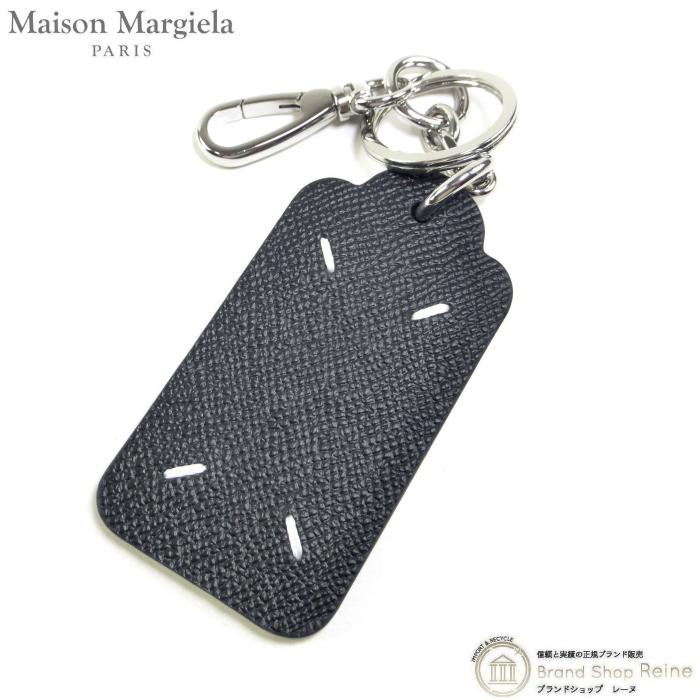 【美品】メゾンマルジェラ レザーキーホルダー　キーリング 4ステッチ ブラック MM6 メゾン マルジェラ （Maison Margiela） 4ステッチ