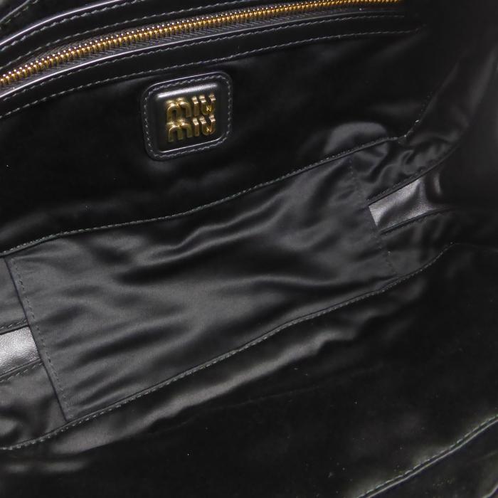 自立型 90s MiuMiu アーカイブ ラバーハンドル トート 黒 miu miu（ミュウミュウ） アルカディ ラージ レザー ハンド ショルダー