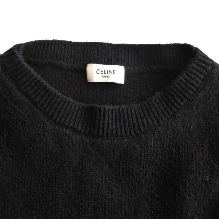 セリーヌ （CELINE） ウール カシミア ニット セーター 長袖 トップス S ブラック 2A728980E メンズ ウェア（中古）の画像