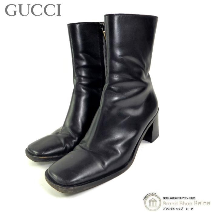 GG グッチ （GUCCI） レザー ショートブーツ サイドジップ 靴 シューズ