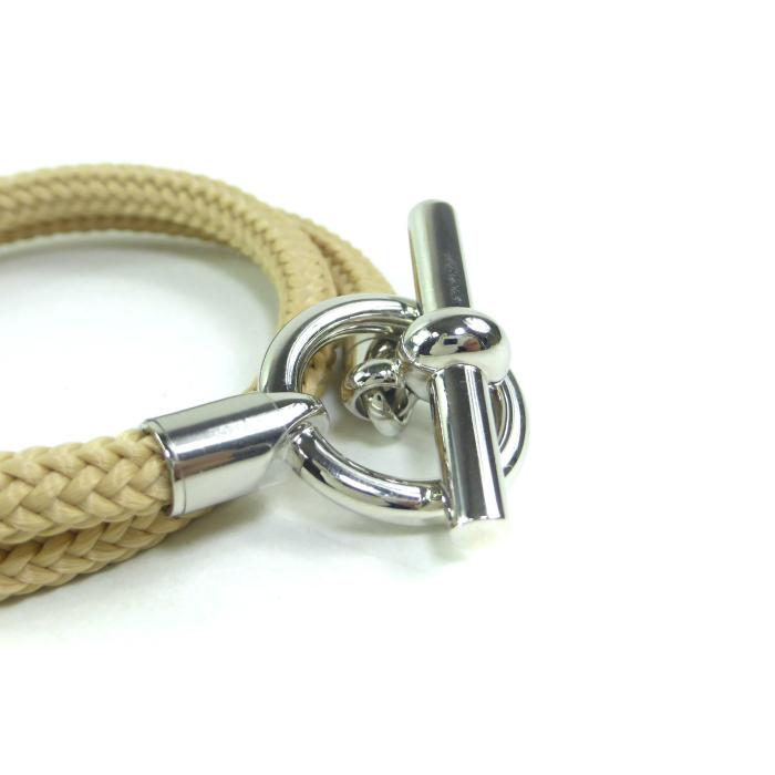 エルメス （HERMES） グレナン ドゥブルトゥール ブレスレット レザー ベージュ（新品）の画像