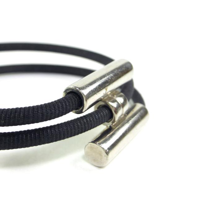 HERMES（エルメス） トゥルニ トレッセ ブレスレット ブラック×SV金具