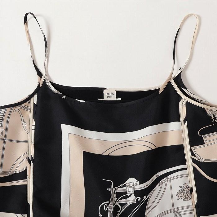 HERMES（エルメス） シルク ノースリーブワンピース ＃34 ブラック