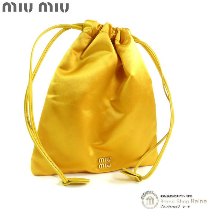 miu miu（ミュウミュウ） シルクサテン 巾着 ポーチ ミニバッグ 5NG010
