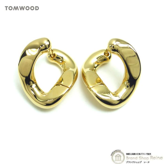 トムウッド （TOM WOOD）Dean Hoops ディーンフープ ゴールド ピアス Ag925 両耳用 101248（新品）
