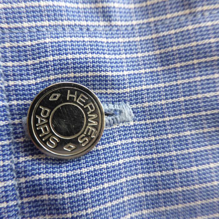 HERMES（エルメス） コットン チェック ボタンダウン シャツ 長袖 42