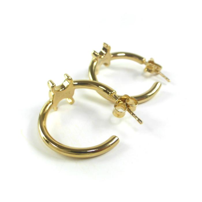 セリーヌ （CELINE） トリオンフ アシンメトリックフープ ピアス 460RD ゴールド（新品） | TRIOMPHE | 02