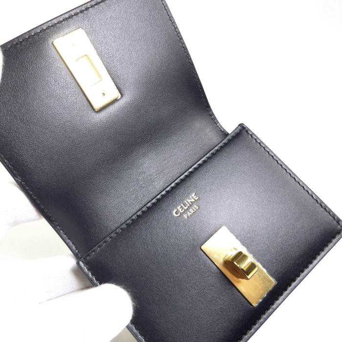 セリーヌ （CELINE） 16 セーズ フラップ付き カードホルダー 名刺入れ カードケース 10M47 ブラック（新品同様）中古 | 16（CELINE） | 03
