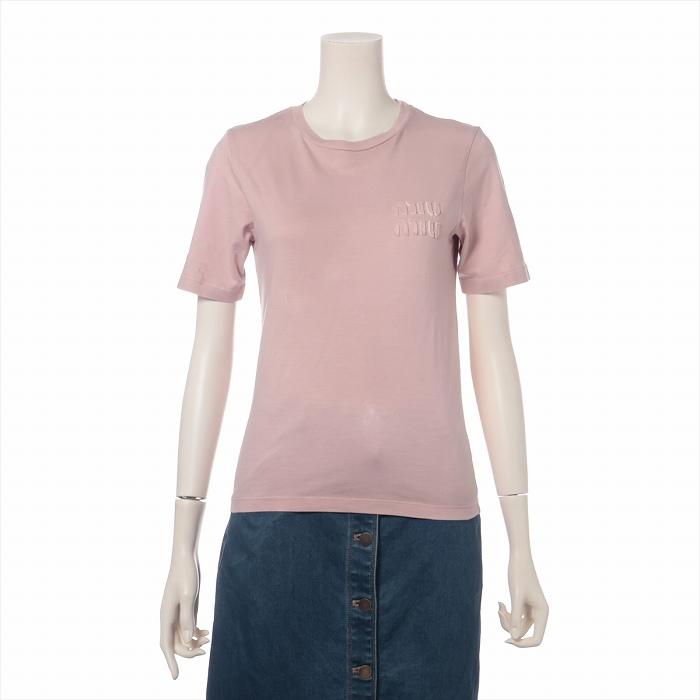 miu miu（ミュウミュウ） コットン Tシャツ XS ピンク MJN540 ユーズド