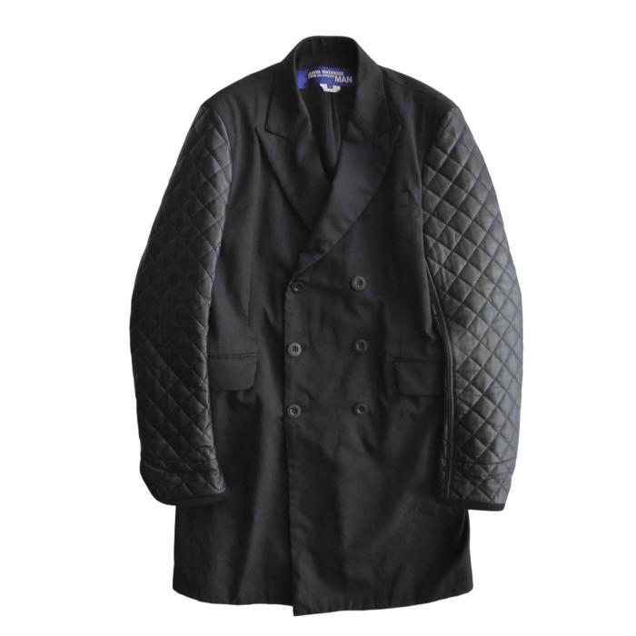JUNYAキルティングロングコート黒 JUNYA WATANABE MAN ジュンヤワタナベマン （JUNYA MAN） レザー